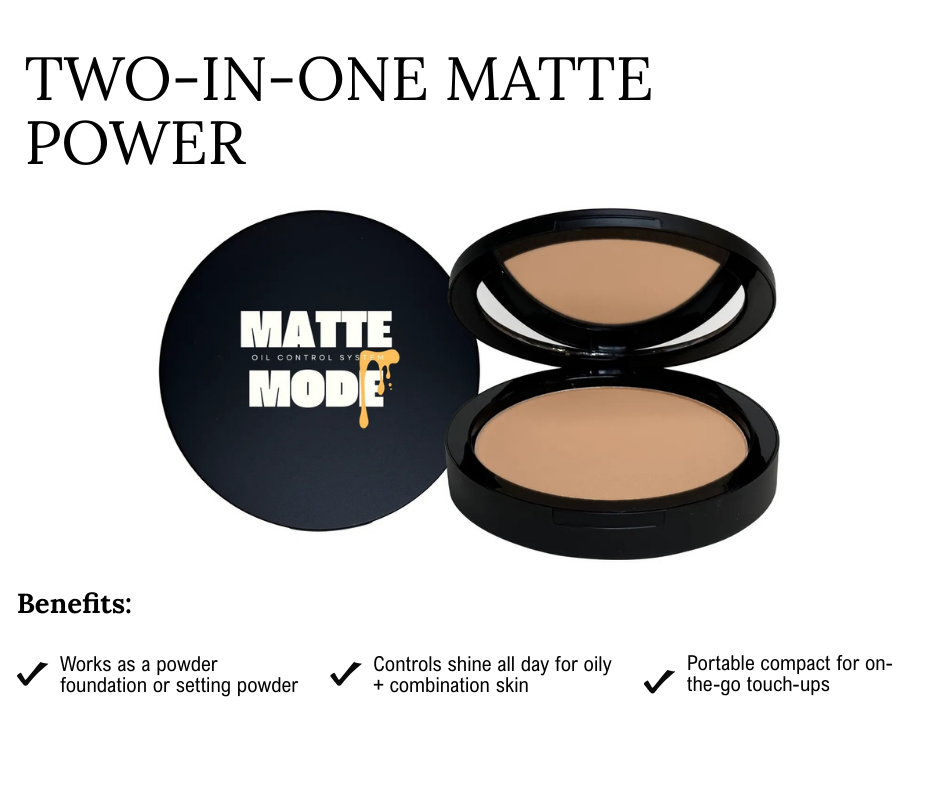 Stay‑Matte Full Coverage Powder Foundation - Walnut | Matte Mode